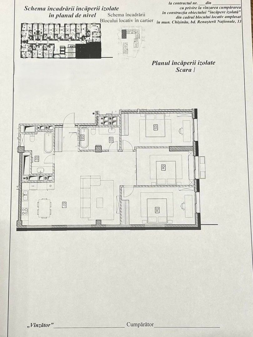 Vânzare, apartament  3 dormitoare, bul. Renașterii Naționale, Râșcani - Poză 7