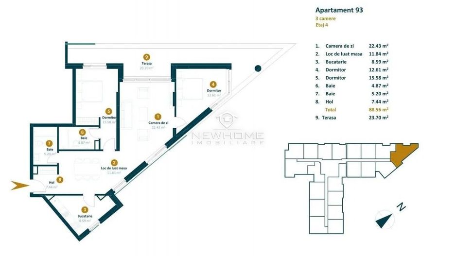 Apartamente de vanzare cu 3 camere zona Intre Lacuri - Poză 2