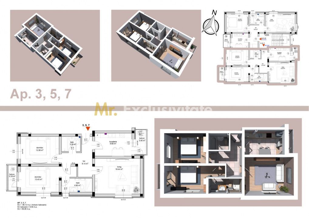 Apartament 3 camere, str Primăverii! - Poză 7