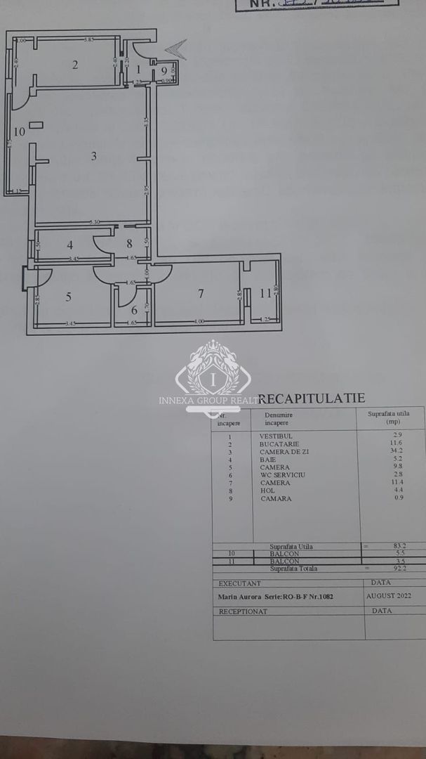 Apartament 3 camere - spatios - centrala proprie I Titan - Schiță 11