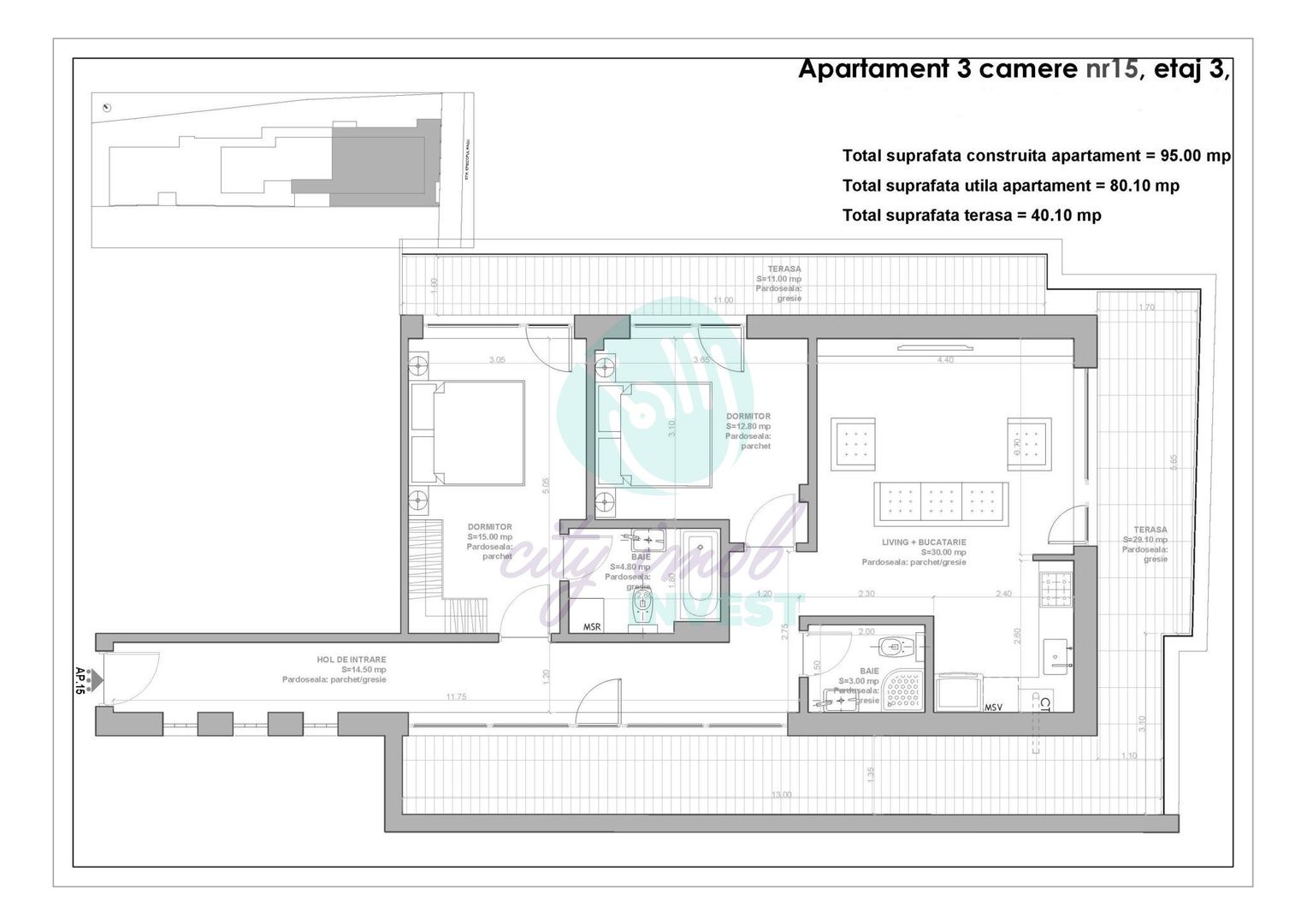 Apartament de 80 mp si TERASA DE 40 MP - Poză 16