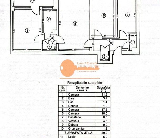 Apartament 3 camere, 2 băi – Obor / Iancului – complet renovat - Schiță 9