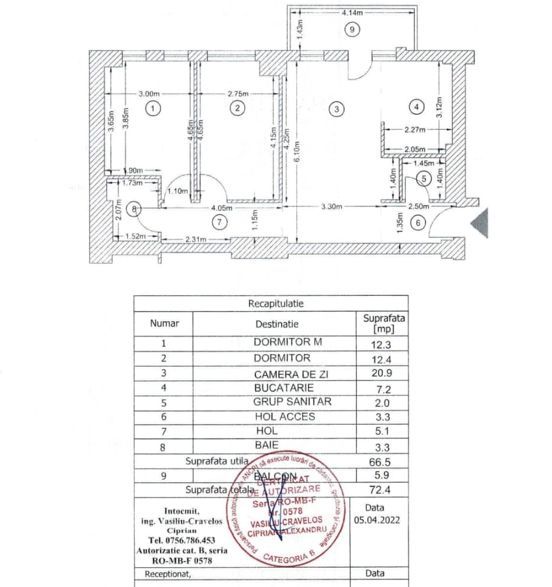 3 camere | BELVEDERE| Barbu Vacarescu-Pipera - Schiță 26