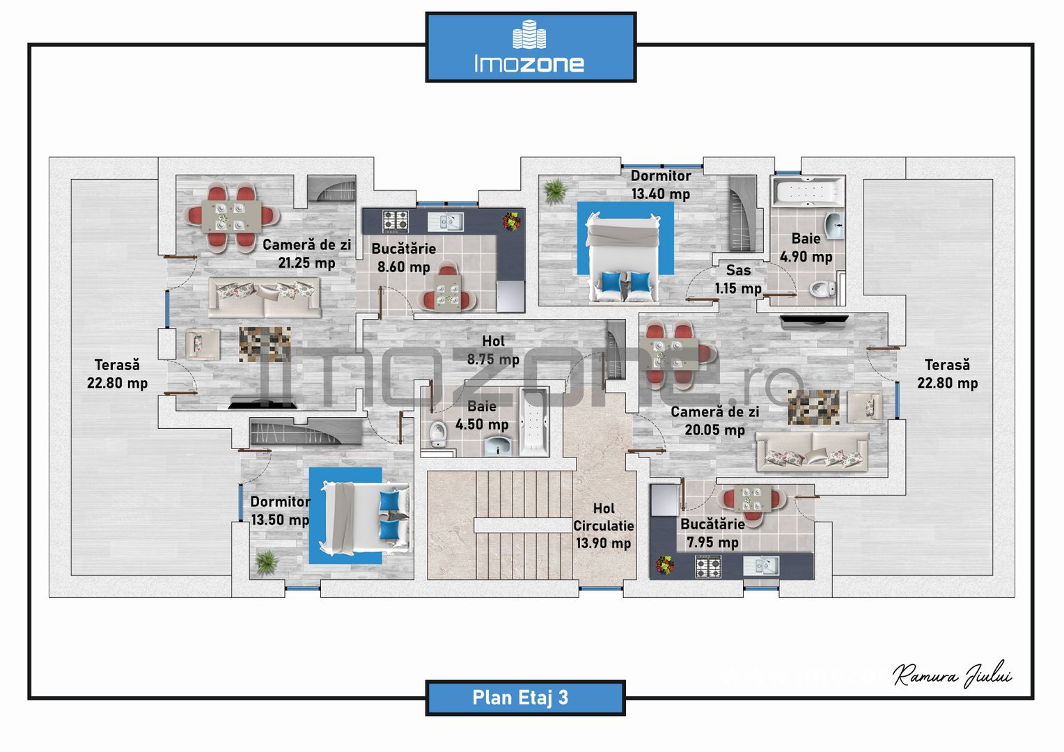Prelungirea Ghencea, 2 camere cu terasa in bloc nou 2023, centrala proprie - Schiță 15