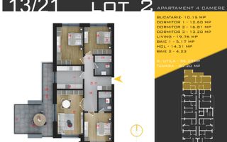 4 camere spațios Pallady | 96 mp utili, Terasa 30 mp - Poză 1