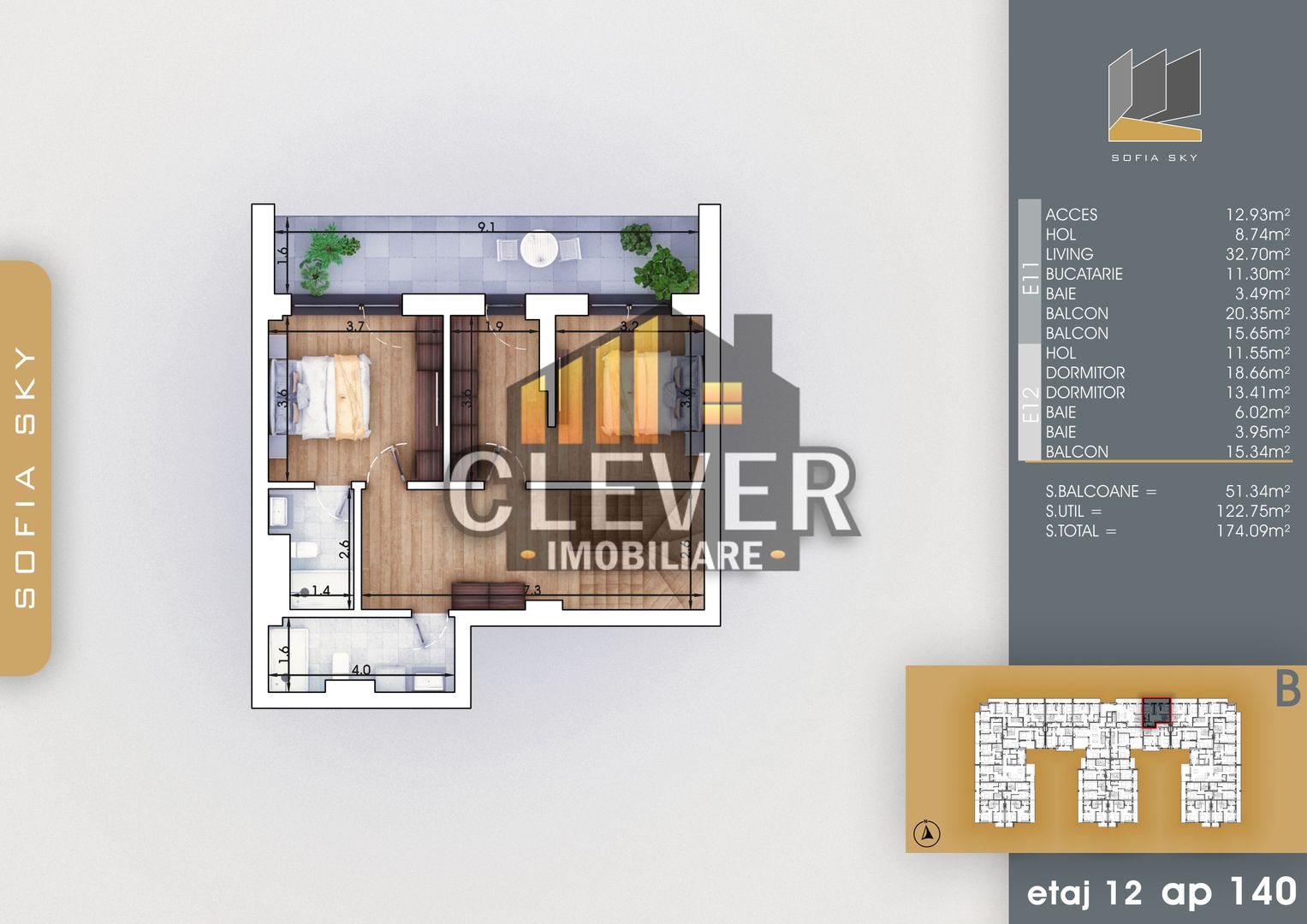 Duplex 3 camere-Suprafata Generoasa-Metrou N. Teclu - Schiță 8