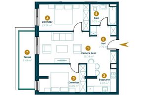 Apartament 3 camere, imobil nou finalizat cu CF, finisat, zona Intre Lacuri - Poză 13