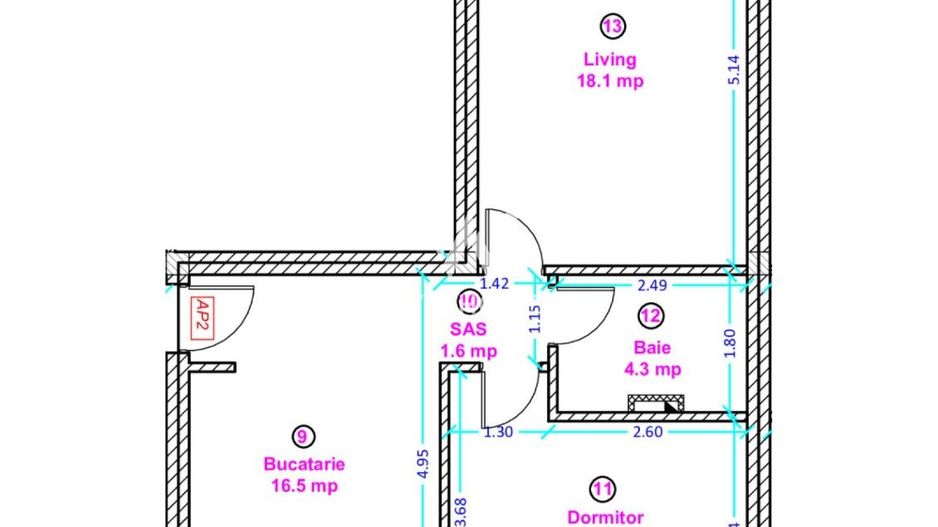 Apartament 2 camere NOU, zona Lidl Selimbar - Schiță 8