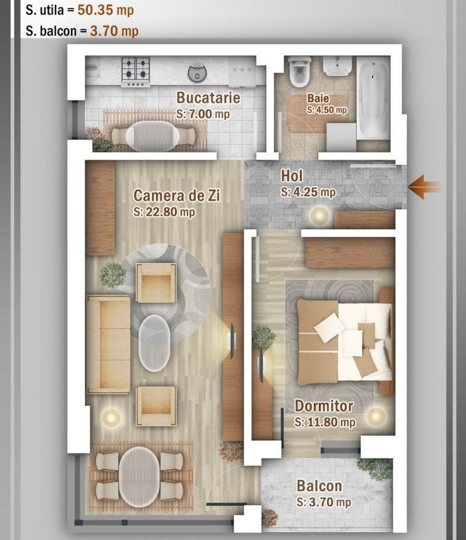 PALLADY | Chirie 2 Camere + Parcare - Poză 11