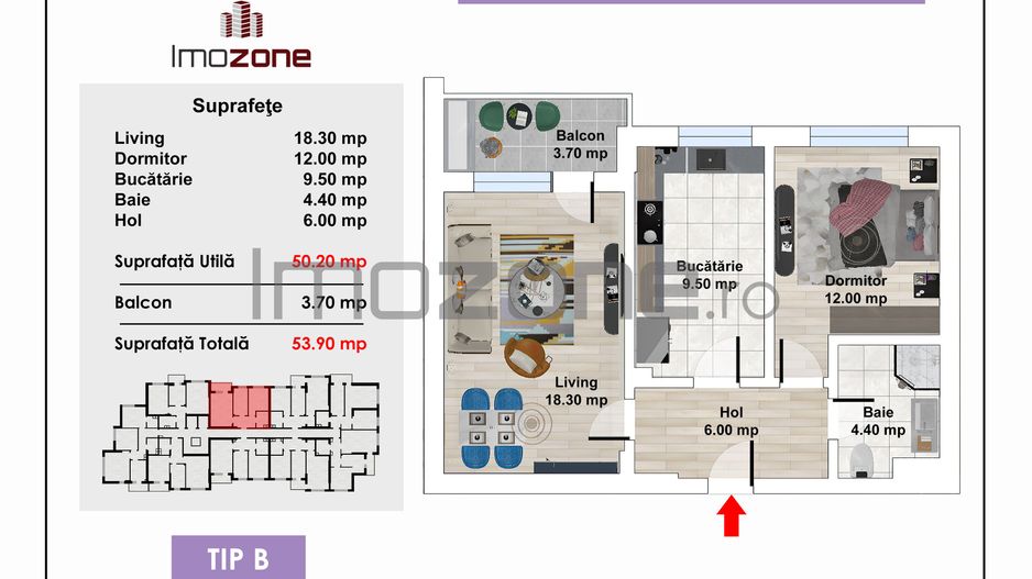 2 camere cu CENTRALA PROPRIE, COMISION 0%, MUTARE RAPIDA, NOU, etaj intermediar - Poză 7