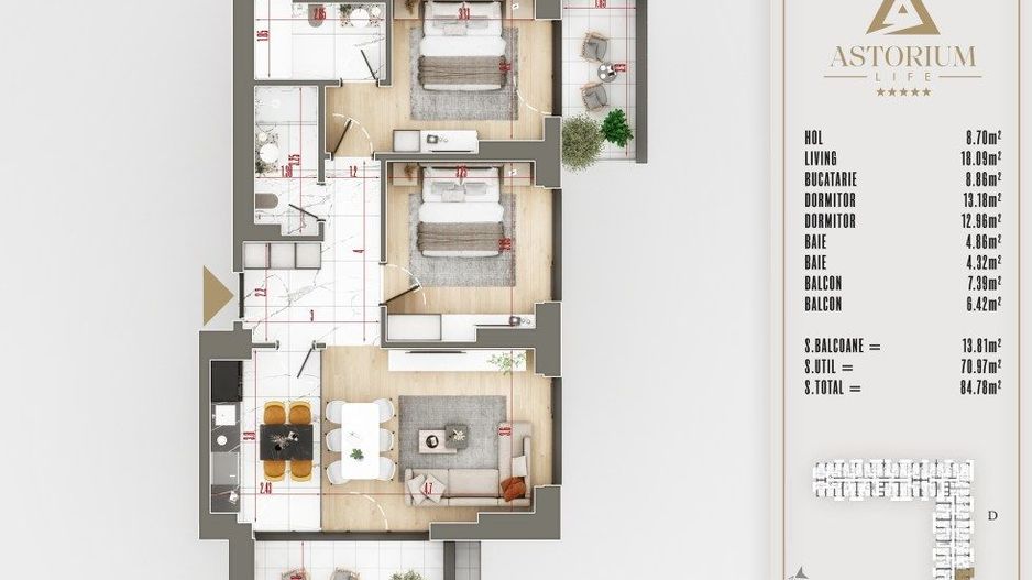 3 Camere Lux Astorium Life - Poză 2