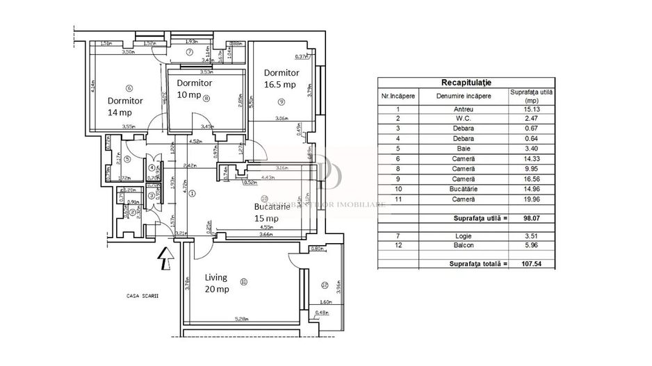 Apartament Premium cu 4 Camere | 2 Băi | Grădini Mănăștur - Schiță 20