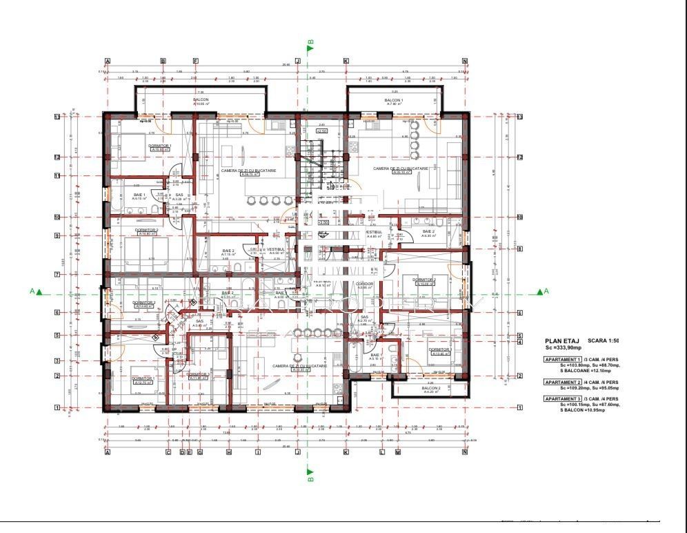 Apartamente 3 Camere – Etaj 1 | Bloc Nou Exclusivist | Cartierul Arhitectilor - Schiță 10