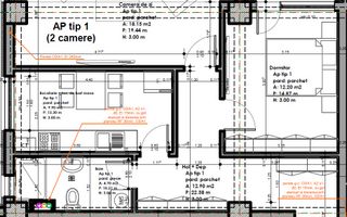 Apartament 2 camere- 57.95 mp- la cheie- zona Veterani Sibiu - Schiță 12