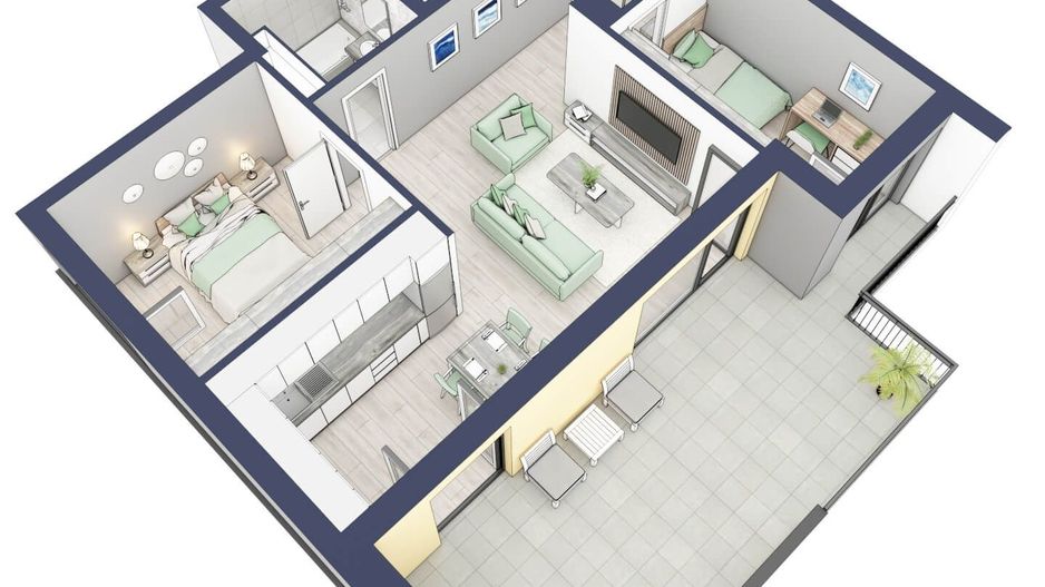 Apartament 3 camere si terasa superba acoperita  - Turnisor, Sibiu - Schiță 15
