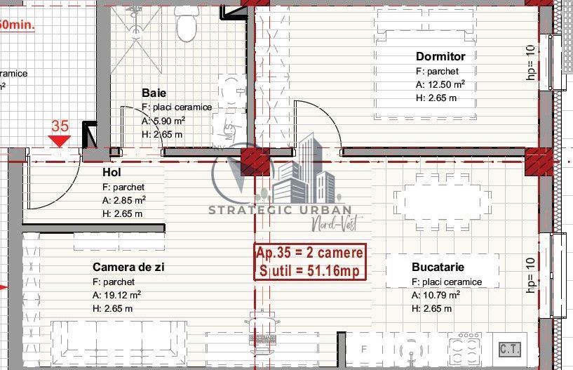 Apartament 2 camere, nou, finisat, mobilat și utilat complet - Poză 13