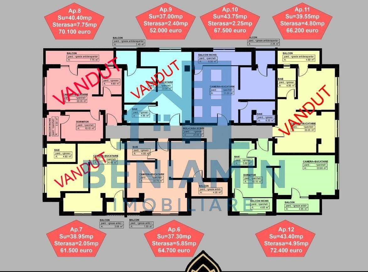 Garsoniere si apartamente bloc nou Parter+2+M -Loc de parcare inclus - Poză 8