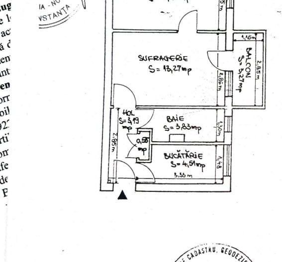 TOMIS NORS - CIRESICA | 2 camere | gaz | balcon | de inchiriat - Schiță 3