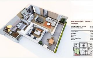 Vânzare, apartament, 2 camere, Brașov - Schiță 10