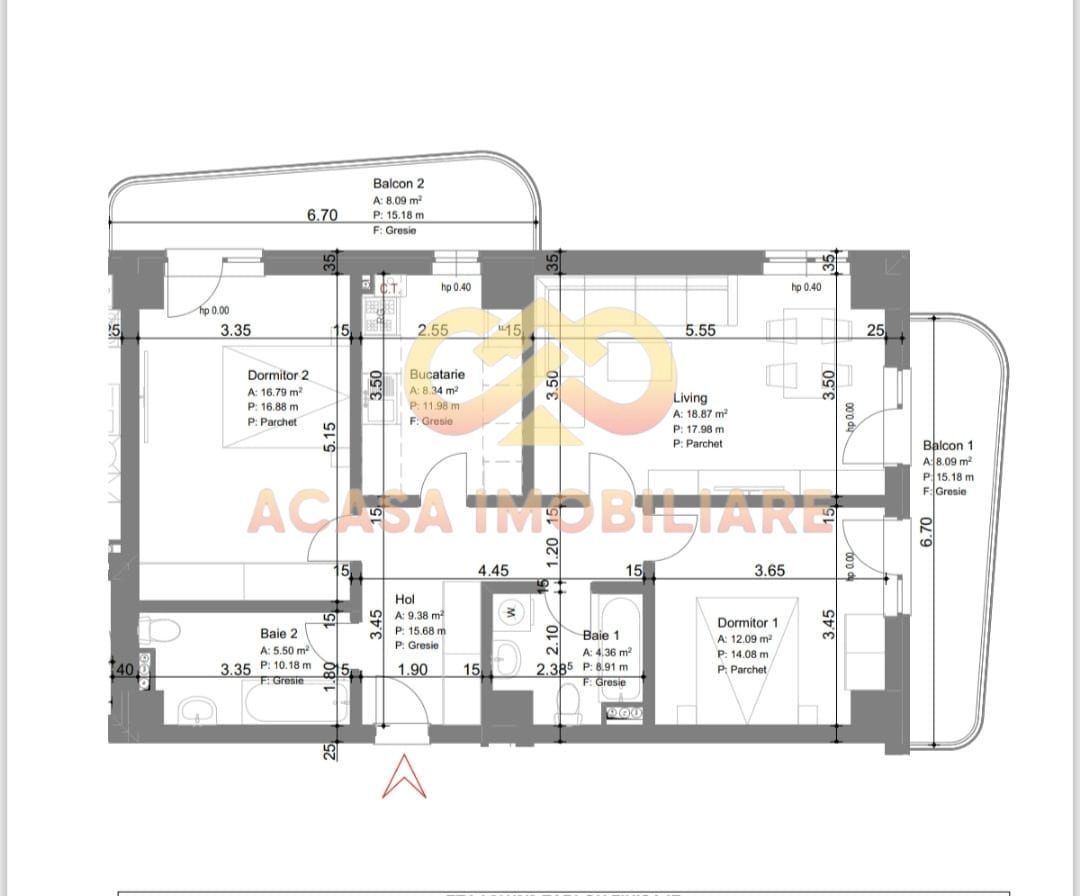 NOU CARTIER GALATA  APARTAMENT 3 CAMERE DEC. 92 MP - Poză 4