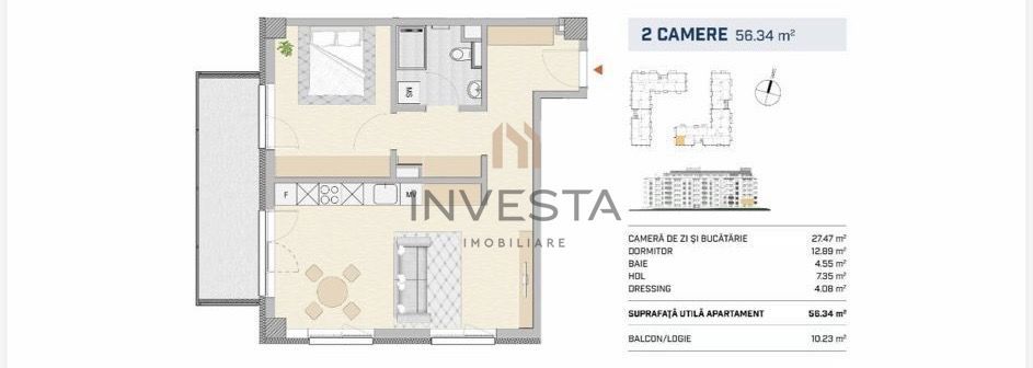 Apartament de lux, 2 camere, finisaje premium, zona Garii! - Schiță 8