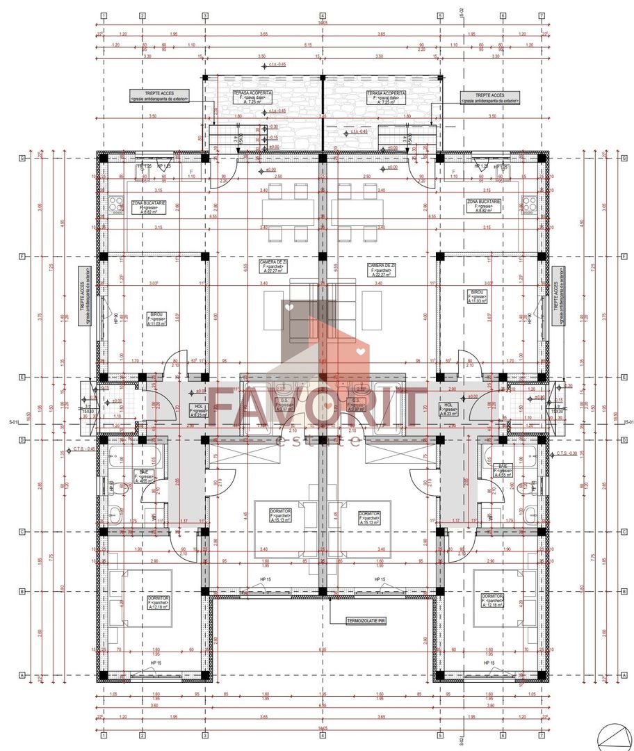 Duplex in Mosnita | 4 camere | Toate utilitatile | Asfalt - Schiță 15