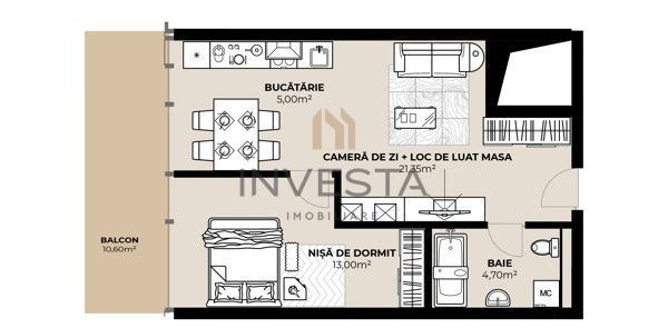 Apartament 2 camere, cladire nZEB, zona Septimiu Muresan! - Schiță 6