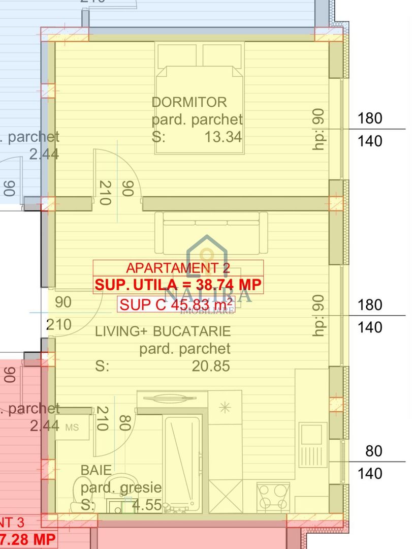 Apartament cu 2 camere de vanzare in bloc nou Centrul Vechi - Poză 5