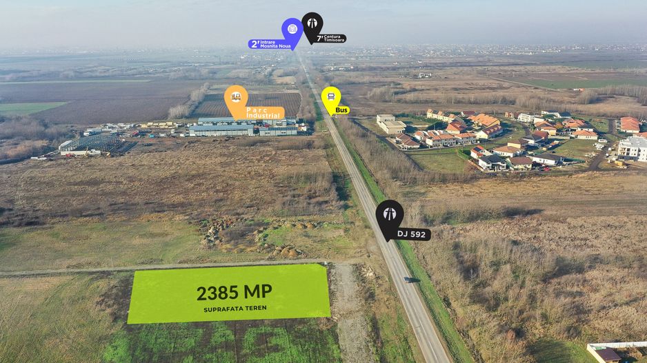 Vanzare | Teren industrial | 2385 MP | Apa Curent Canal | Mosnita Noua - Poză 1