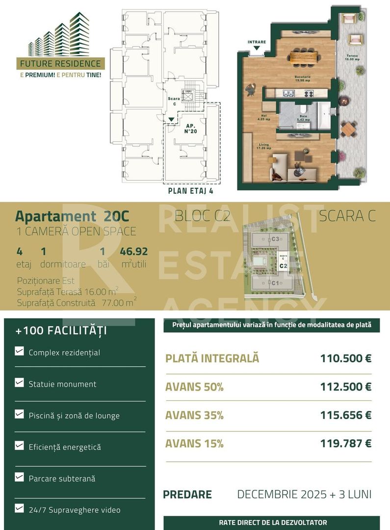 Vânzare, apartament, o cameră, zona Torontalului, Timișoara - Schiță 8