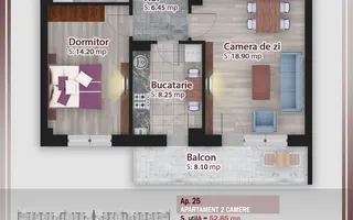 Apartament 2 camere, Direct dezvoltator, Theodor Pallady - Schiță 14