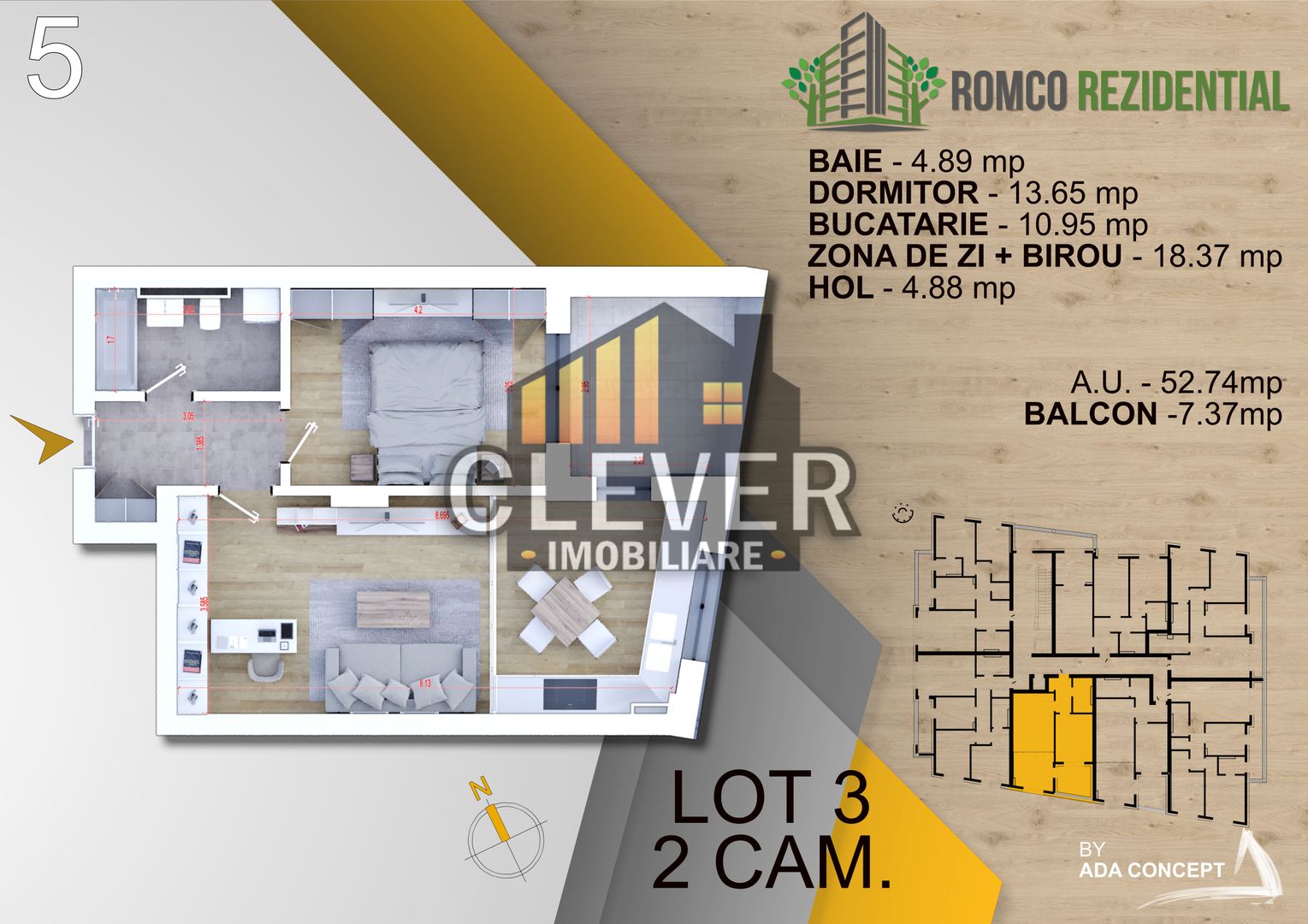 Apartament sustenabil cu încălzire în pardoseală – zona Pallady - Schiță 15