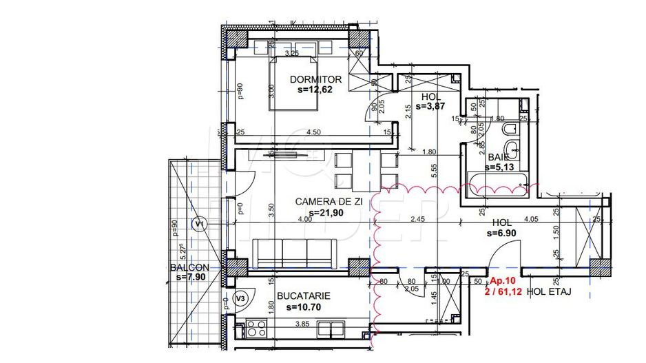 Vanzare apartament 2 camere Andrei Muresanu 61 mp utili + balcon - Poză 7