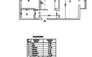 2 Camere-60MP | Decomandat | Credit | Centrala | Metrou Gorjului-8min - Schiță 10
