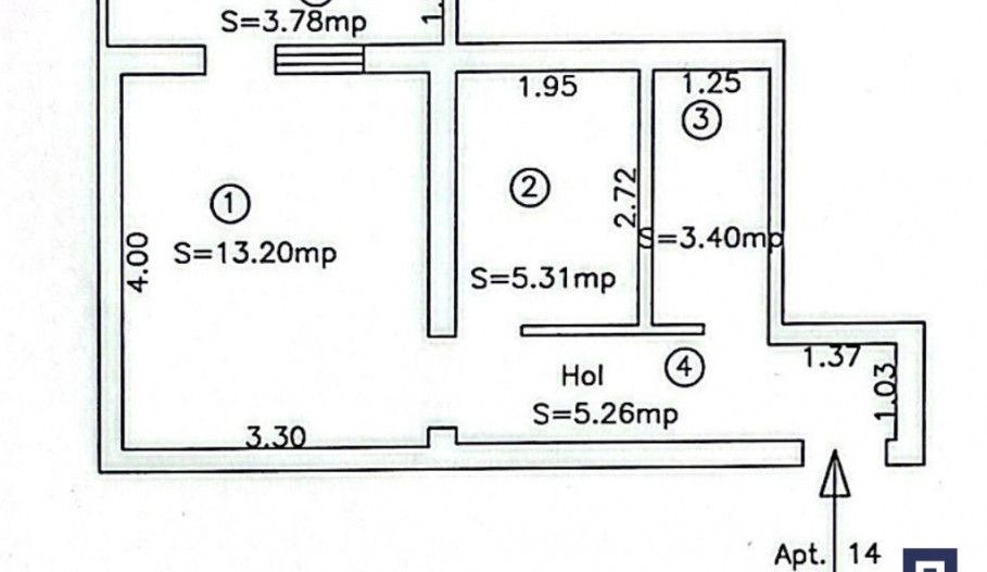 Apartament SPATIOS  cu o camera | Bd Dambovita | comision 0 - Schiță 24