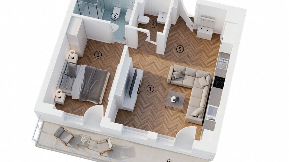 De închiriat – Apartament 2 camere cu vedere frontală la lac & loc de parcare - Poză 8