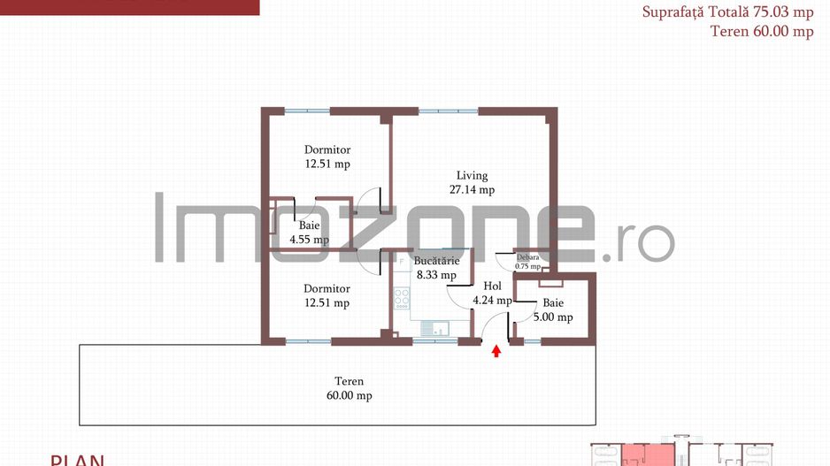 3 camere, CURTE 67 mp si 2 PARCARI proprii, 75 MP, FINISAT MODERN,  COMISION 0% - Poză 8