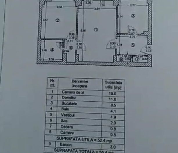 Vanzare apartament 2 camere - Sos. Stefan cel Mare Lizeanu - Schiță 1