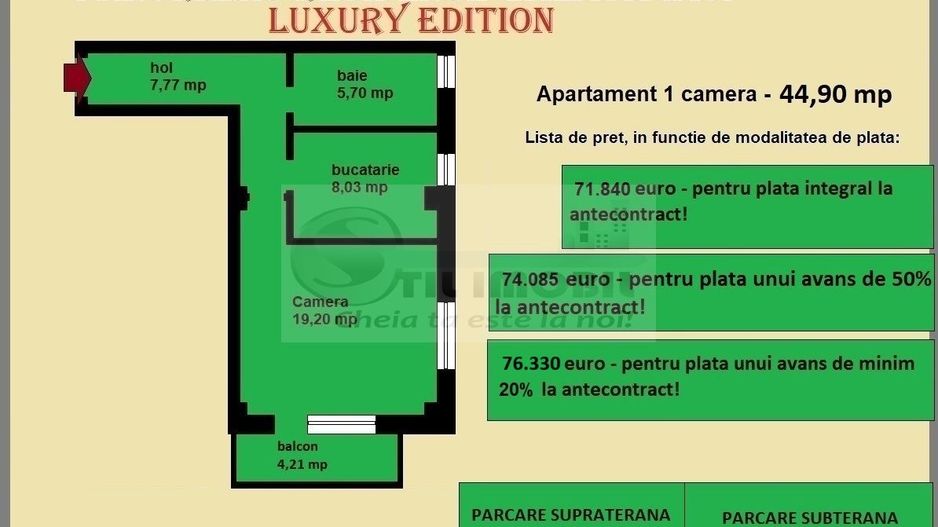 Apartament decomandat de vanzare in Iasi, Galata, 44,90 mp, bloc nou - Poză 2