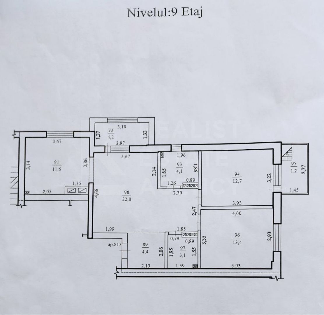 Vânzare, apartament, 3 camere, strada Iazului, Râșcani - Poză 14