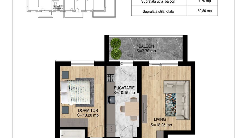 2 camere decomandat   Pallady Metrou Nicolae Teclu - Schiță 10