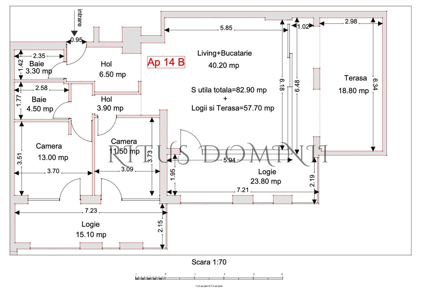 Apartament Ultracentral cu 3 camere, Piata Unirii, 140.60mp - Schiță 2