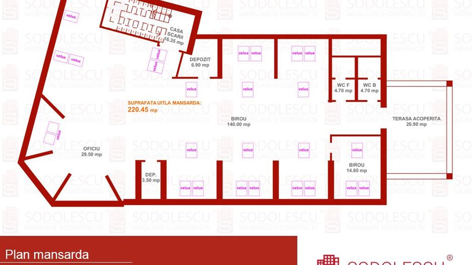 Spațiu birouri 282mp -Ultracentral- 3000 euro/luna+TVA - Poză 3