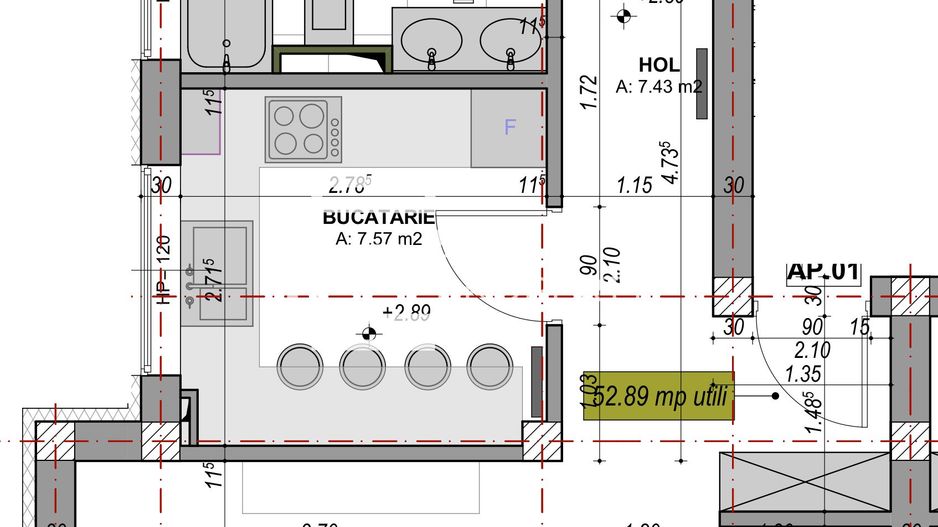 Apartament 2 camere, 53 mp |  mobilat  | parcare inclusă | zona DaVinci - Schiță 10