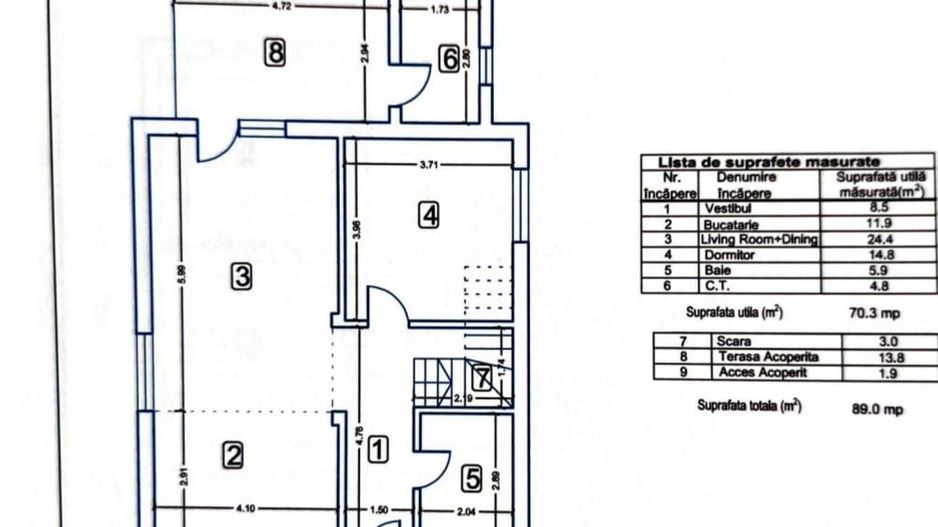 CASA TIPLA, Racordata la toate Utilitățile ! Domnești ! - Schiță 24