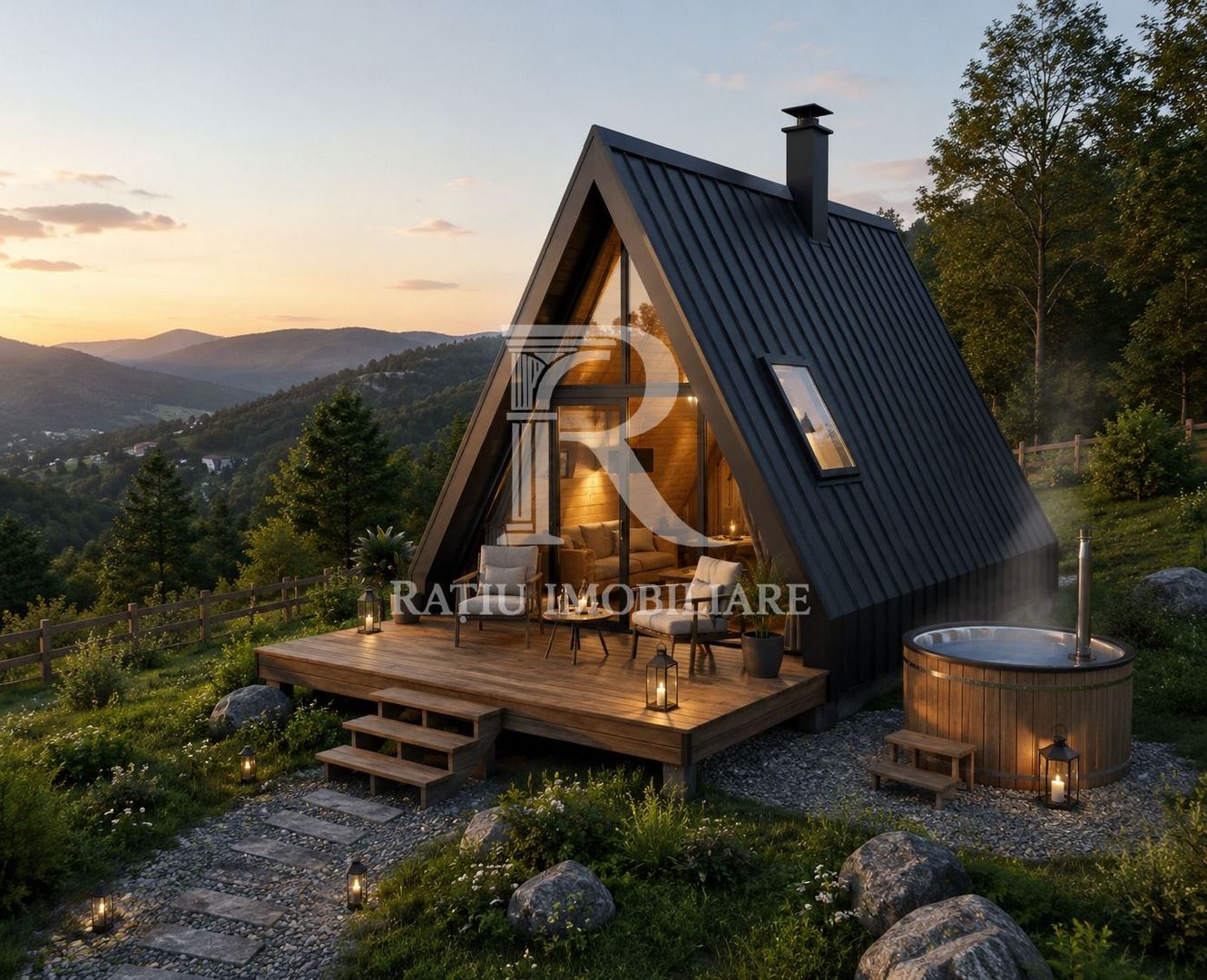 Structură A Frame modernă pentru case premium și Airbnb - 2 CAM - Poză 1