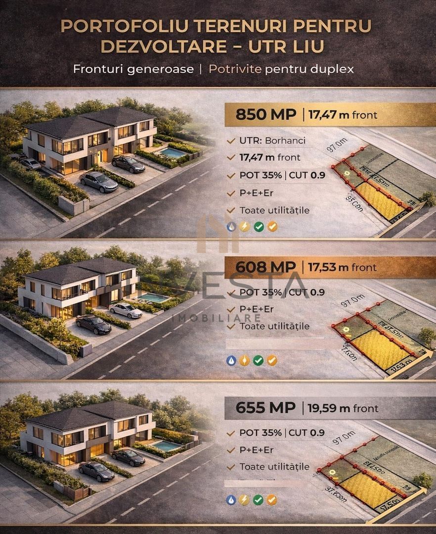 Teren cu Puz aprobat! 608 mp front 17.53 m pretabil pentru duplex! - Poză 3