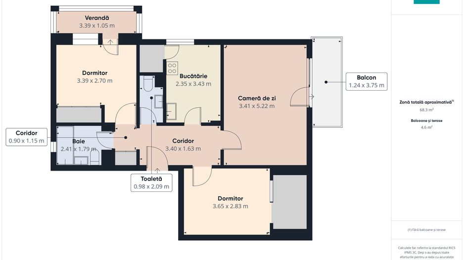 Apartament 3 camere, 82 mp, Str.Episcop Ioan Suciu - Poză 10