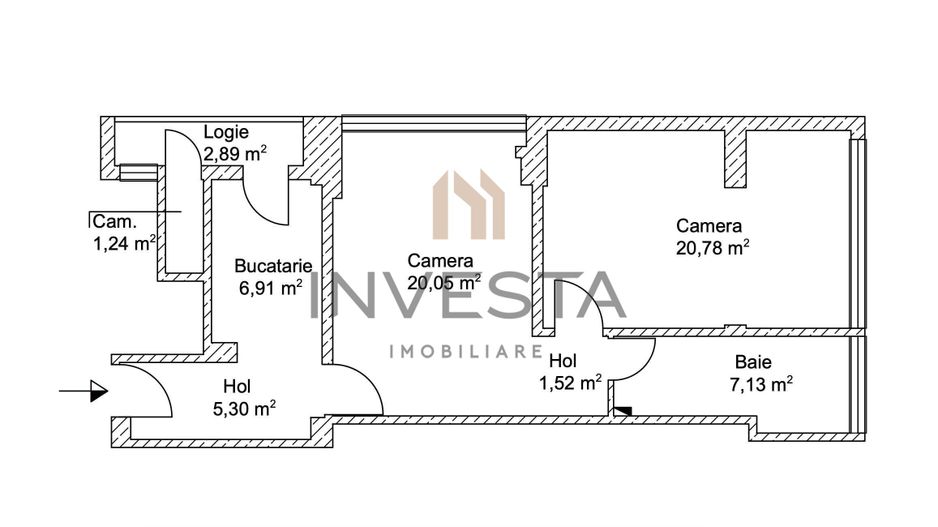 Apartament cu 2 camere, 63 mp utili! Etaj 2! Piata Mihai Viteazu! - Schiță 8