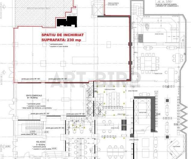 Zero comision, 450-680mp spatiu showroom Clucerului, amenajat, ISU - Schiță 17